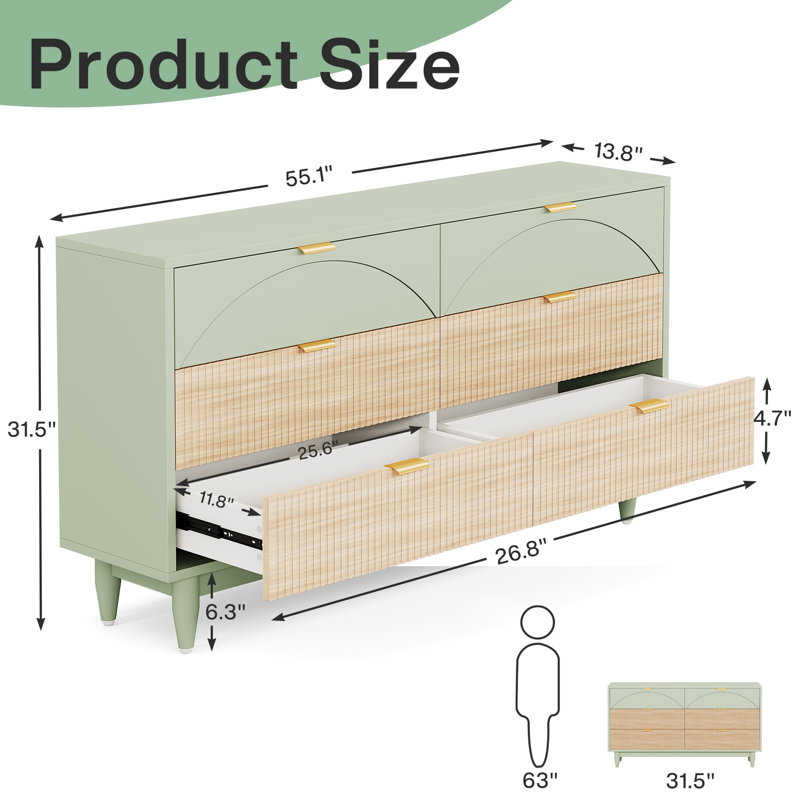 Latitude Run® Isidro 6-Drawer Dresser Accent Chest & Reviews | Wayfair